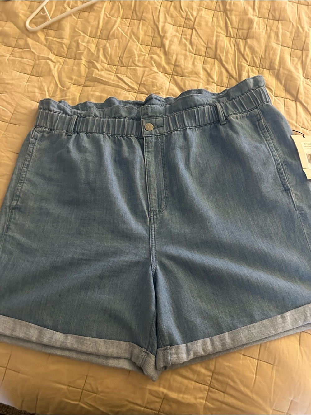 NYDJ Light Blue High-Waist Denim Shorts
